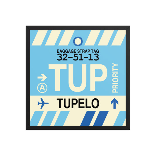 TUP Tupelo Framed Print • Jet Age Baggage Tag Design • YHM Designs - Image 01