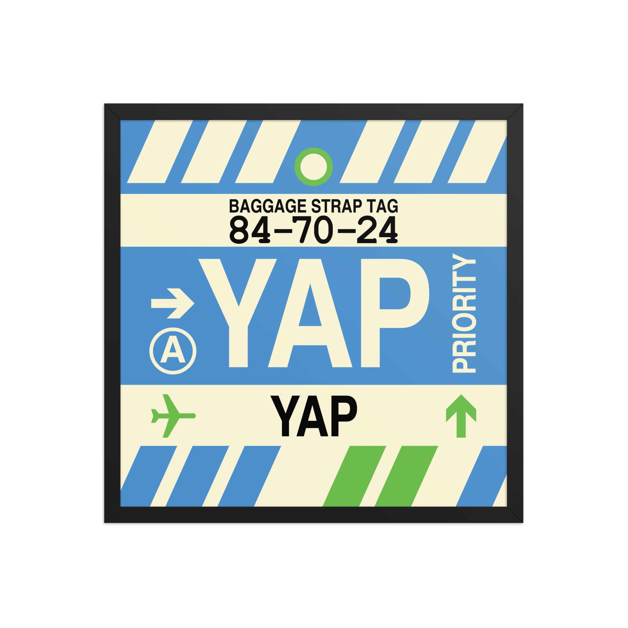 YAP Yap Framed Print • Jet Age Baggage Tag Design • YHM Designs