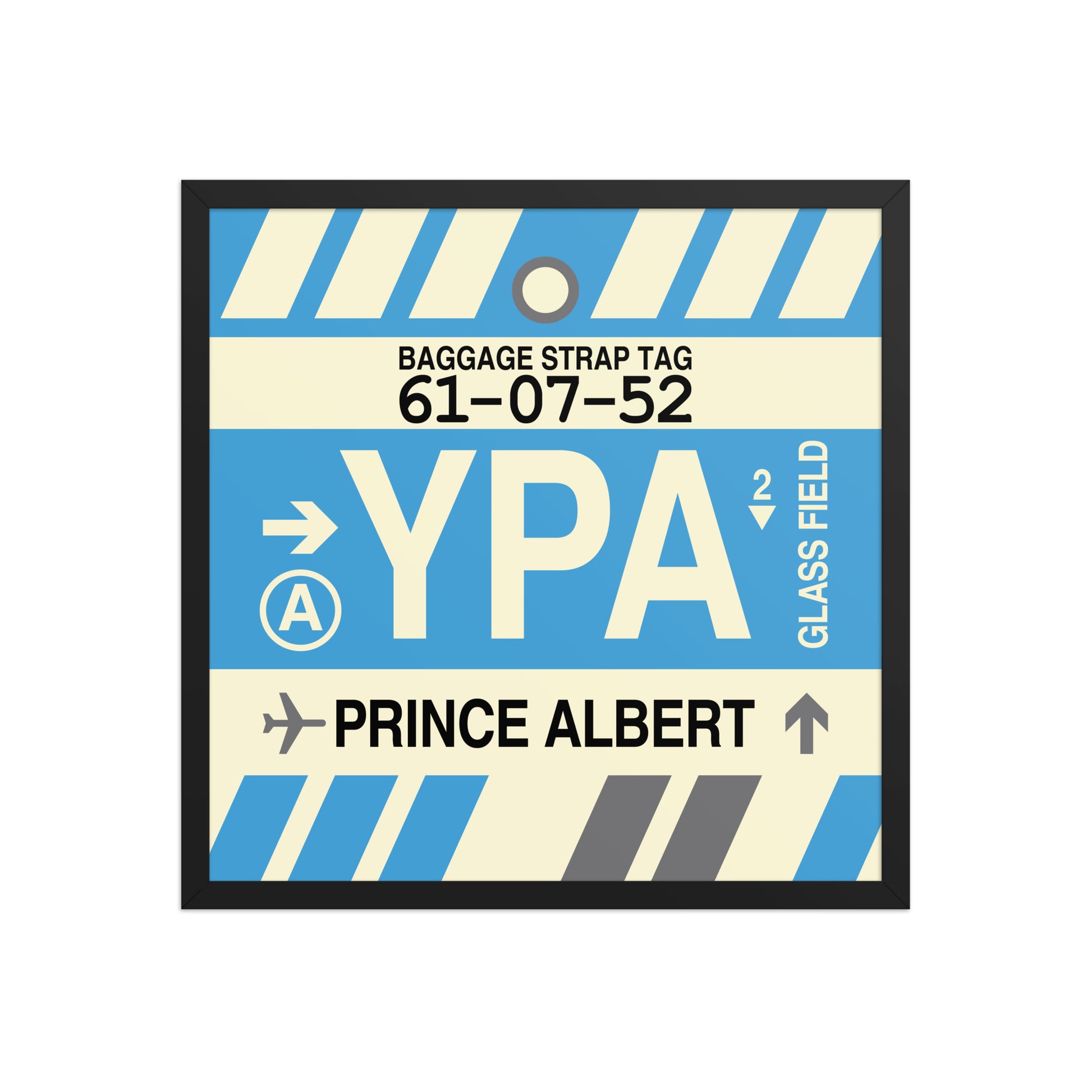 YPA Prince Albert Framed Print • Jet Age Baggage Tag Design • YHM Designs - Image 01