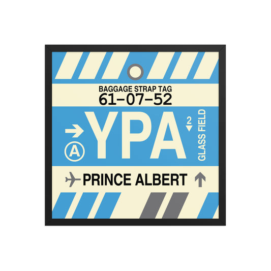 YPA Prince Albert Framed Print • Jet Age Baggage Tag Design • YHM Designs - Image 01