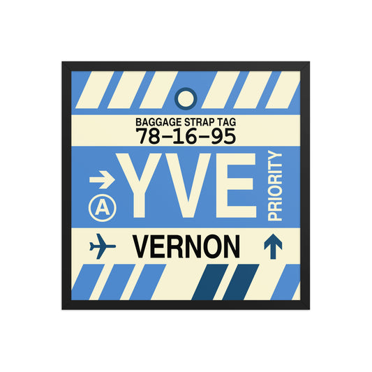 YVE Vernon Framed Print • Jet Age Baggage Tag Design • YHM Designs - Image 01