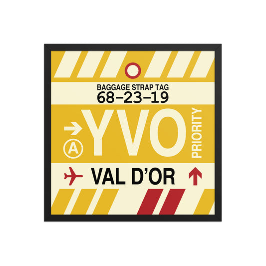 YVO Val D'Or Framed Print • Jet Age Baggage Tag Design • YHM Designs - Image 01