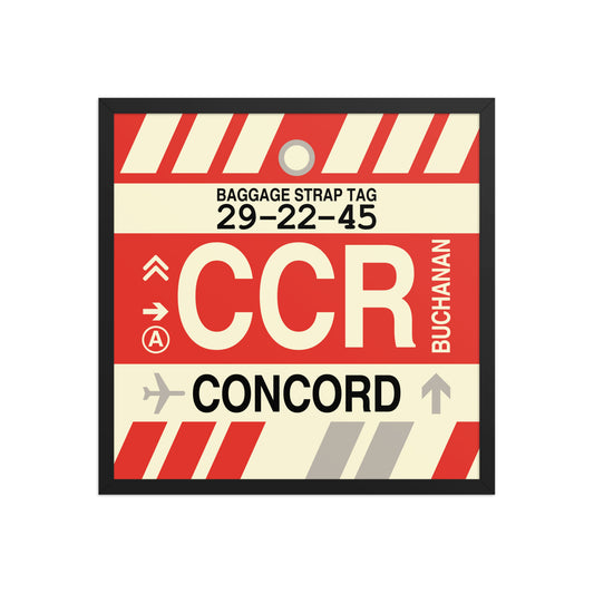 CCR Concord Framed Print • Jet Age Baggage Tag Design • YHM Designs - Image 01