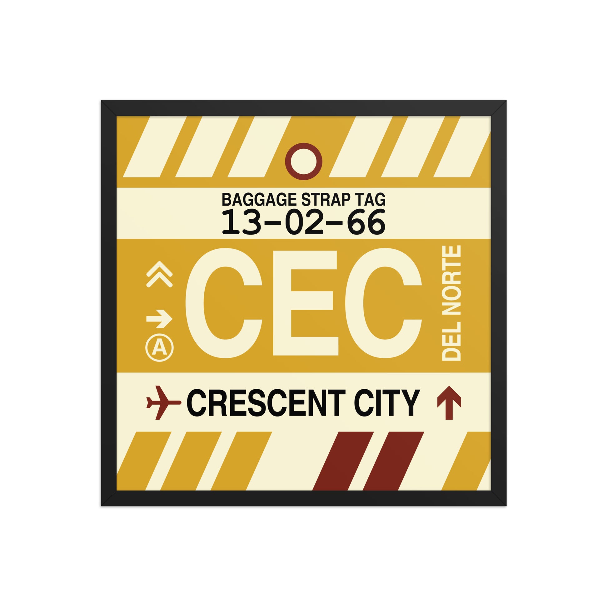 CEC Crescent City Framed Print • Jet Age Baggage Tag Design • YHM Designs - Image 01