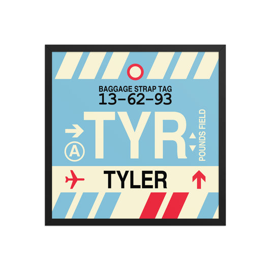 TYR Tyler Framed Print • Jet Age Baggage Tag Design • YHM Designs - Image 01
