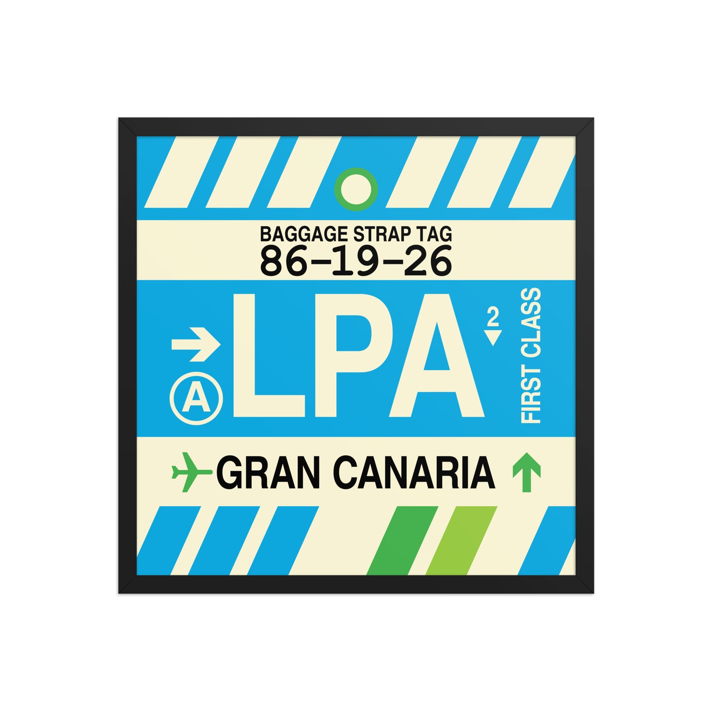 LPA Gran Canaria Framed Print • Jet Age Baggage Tag Design • YHM Designs - Image 13