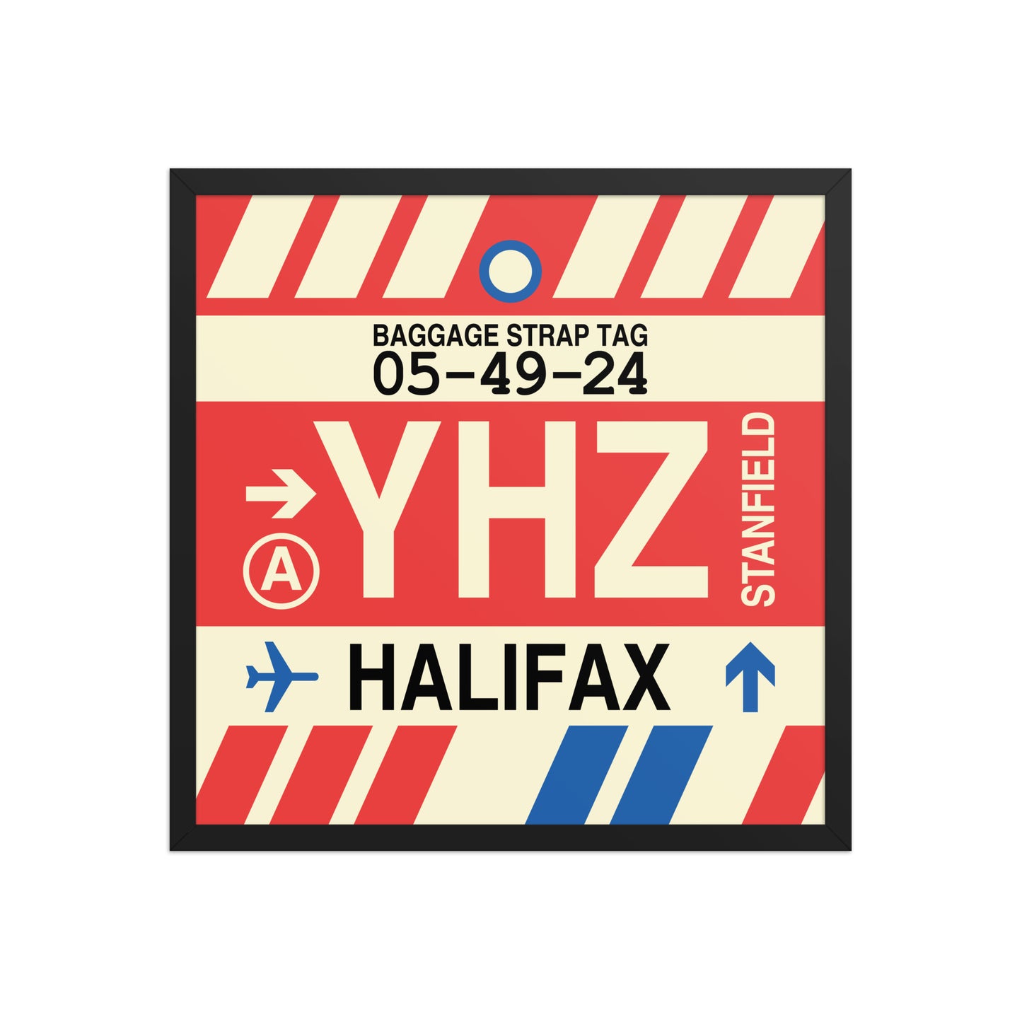 YHZ Halifax Framed Print • Jet Age Baggage Tag Design • YHM Designs - Image 13
