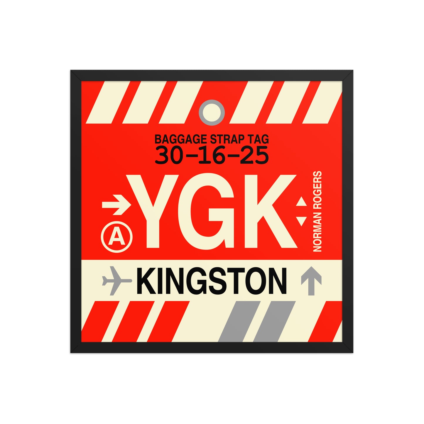 YGK Kingston Framed Print • Jet Age Baggage Tag Design • YHM Designs - Image 13