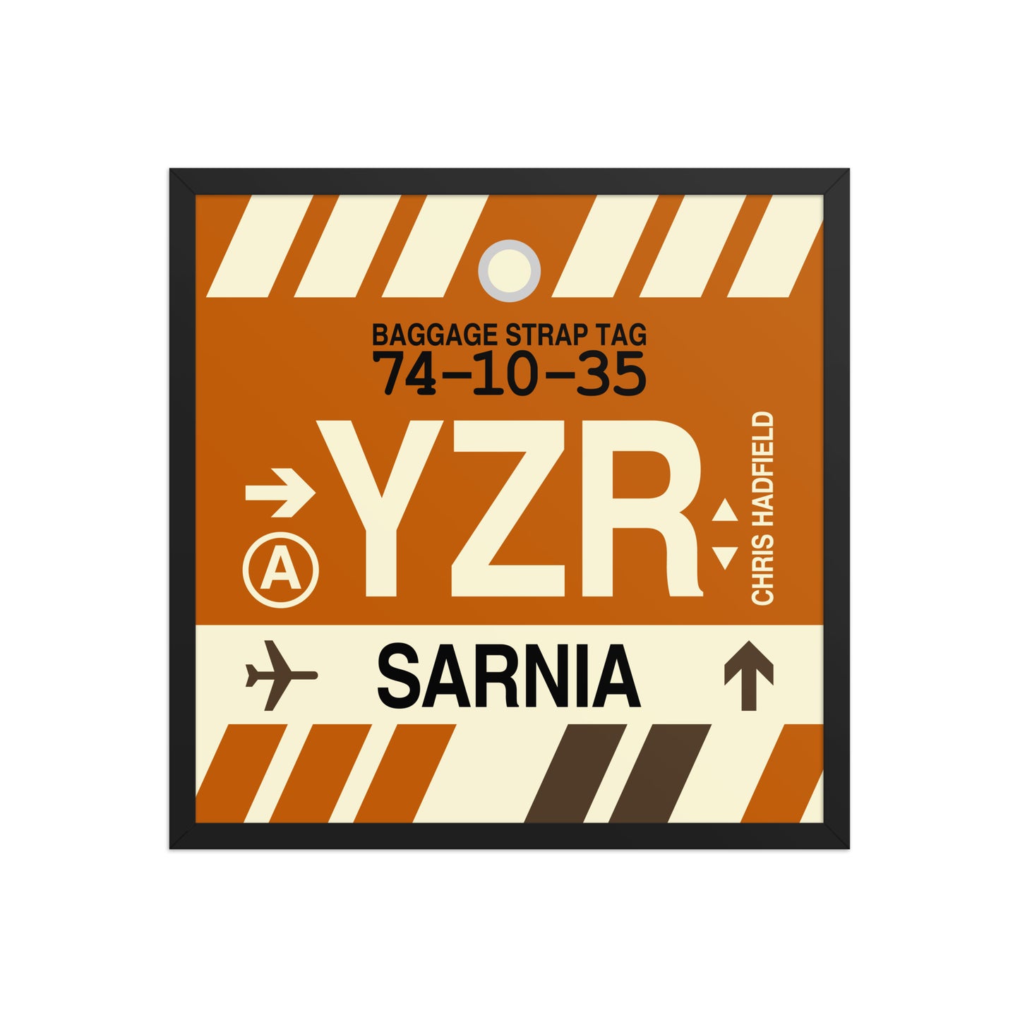 YZR Sarnia Framed Print • Jet Age Baggage Tag Design • YHM Designs - Image 13