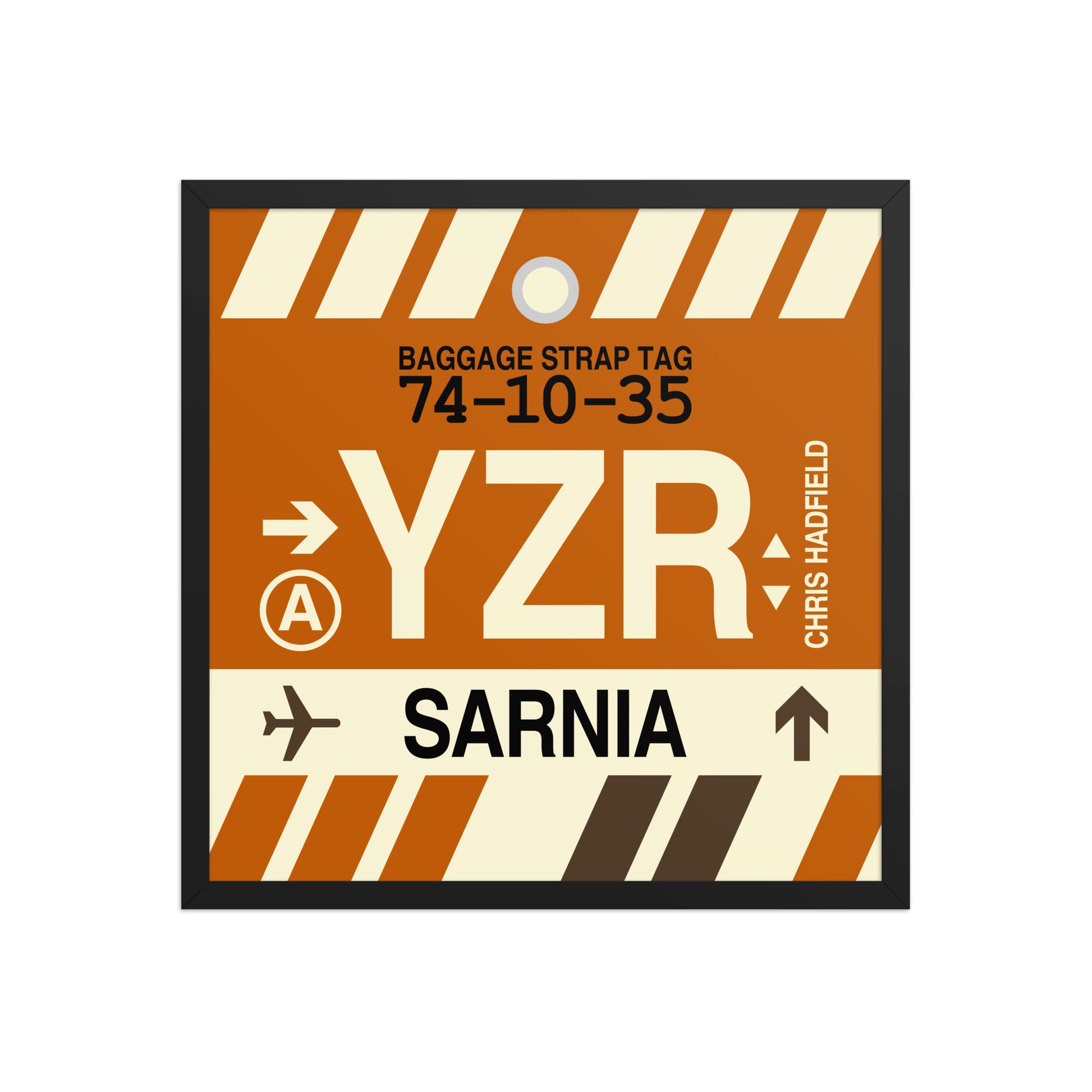 YZR Sarnia Framed Print • Jet Age Baggage Tag Design • YHM Designs - Image 13