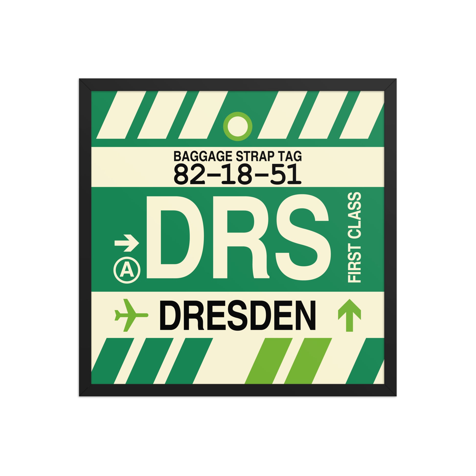 DRS Dresden Framed Print • Jet Age Baggage Tag Design • YHM Designs - Image 13