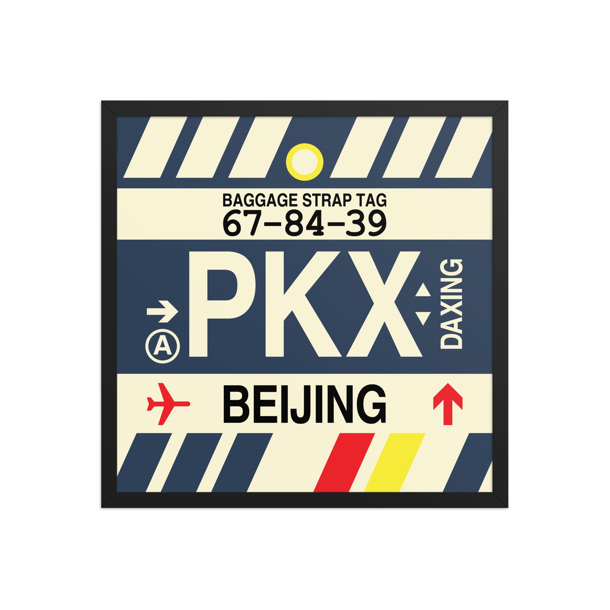 PKX Beijing Framed Print • Jet Age Baggage Tag Design • YHM Designs - Image 13