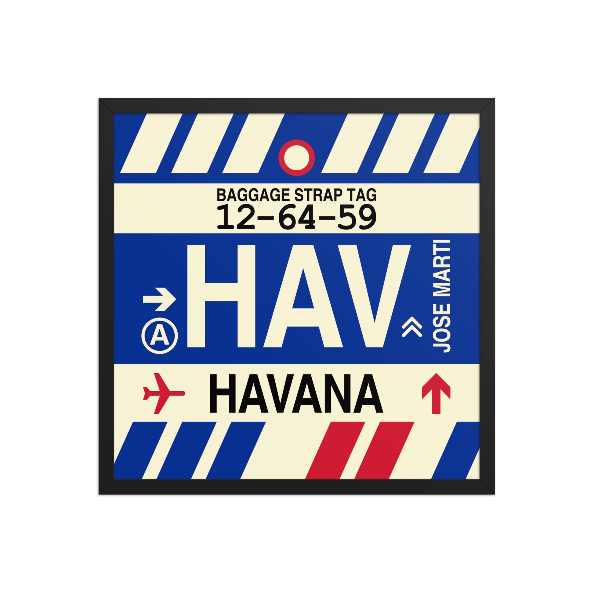 HAV Havana Framed Print • Jet Age Baggage Tag Design • YHM Designs - Image 13