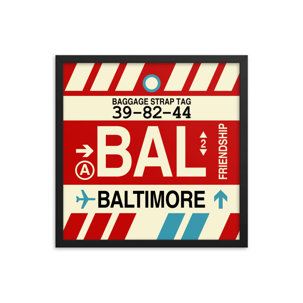 Travel-Themed Framed Print • BAL Baltimore Souvenir • YHM Designs - Image 05