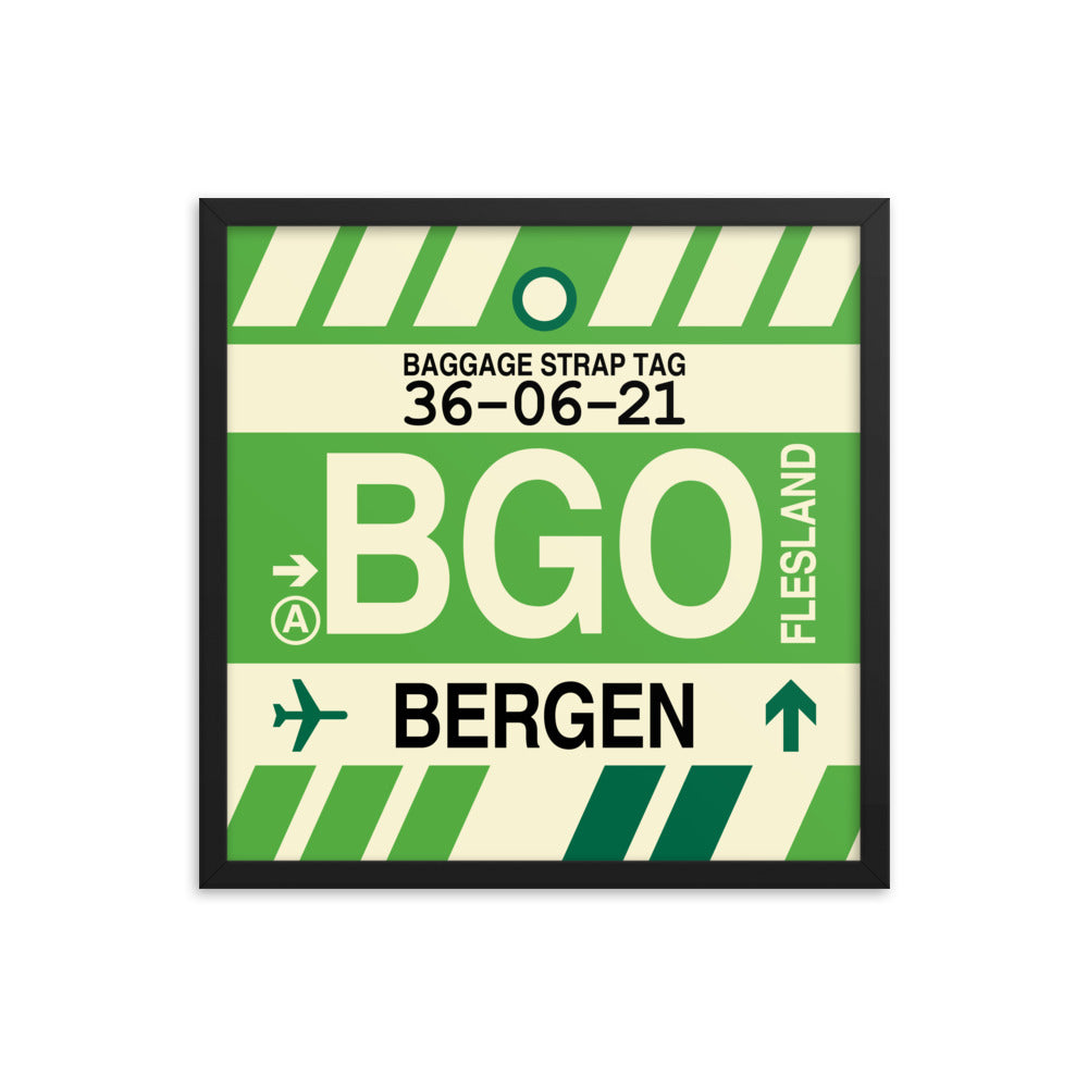 Travel-Themed Framed Print • BGO Bergen • YHM Designs - Image 05