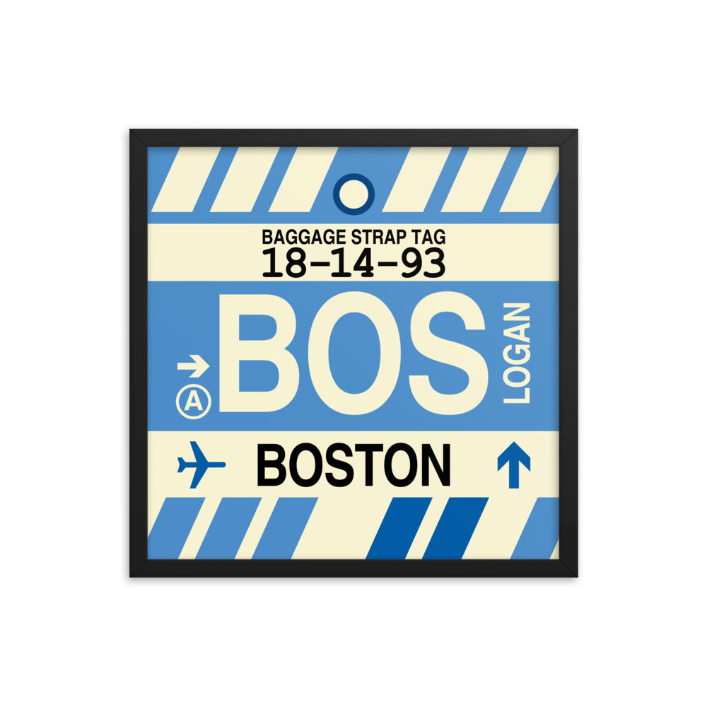 Travel-Themed Framed Print • BOS Boston • YHM Designs - Image 05