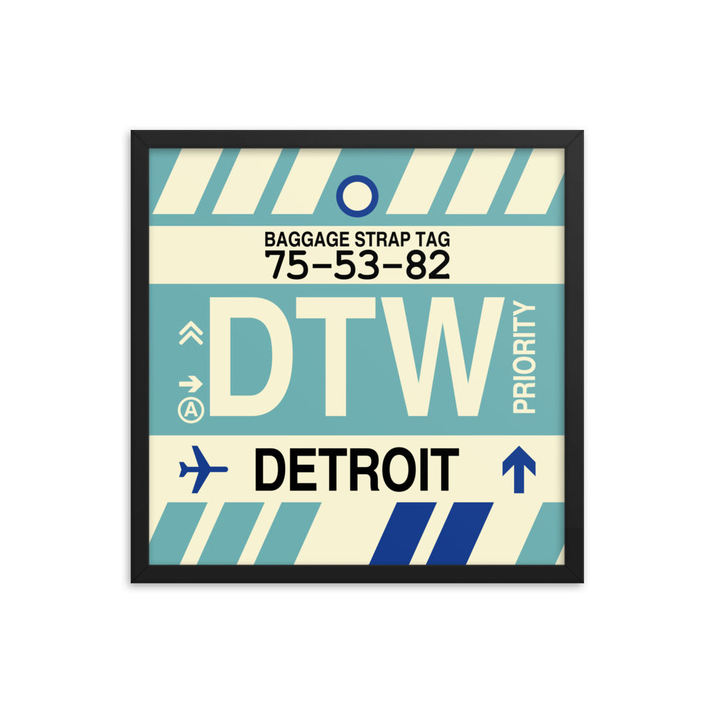 Travel-Themed Framed Print • DTW Detroit • YHM Designs - Image 05