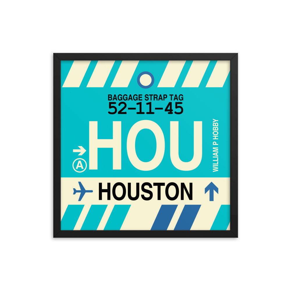 Travel-Themed Framed Print • HOU Houston Souvenir • YHM Designs - Image 05