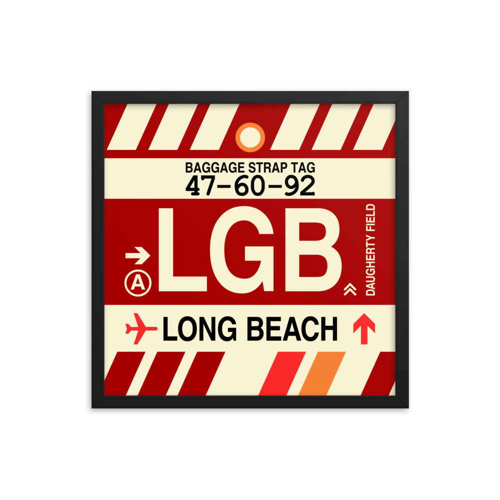 Travel-Themed Framed Print • LGB Long Beach • YHM Designs - Image 05