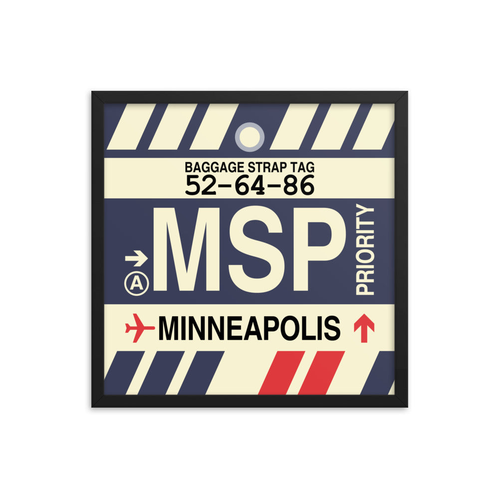 Travel-Themed Framed Print • MSP Minneapolis • YHM Designs - Image 05