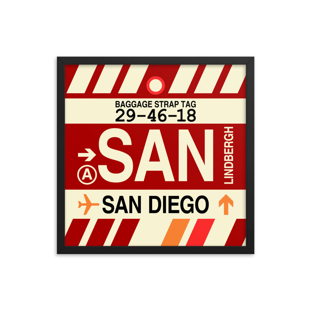 Travel-Themed Framed Print • SAN San Diego • YHM Designs - Image 05