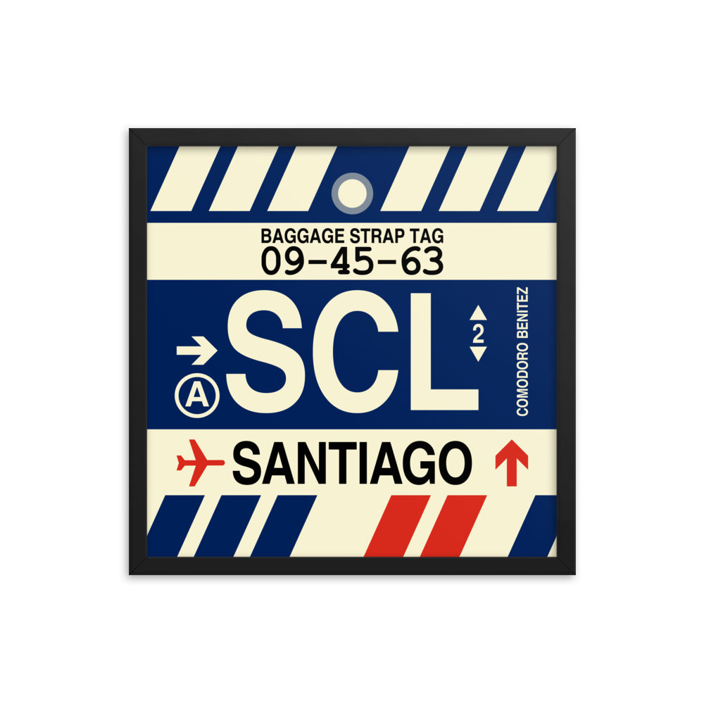 Travel-Themed Framed Print • SCL Santiago Souvenir • YHM Designs - Image 05