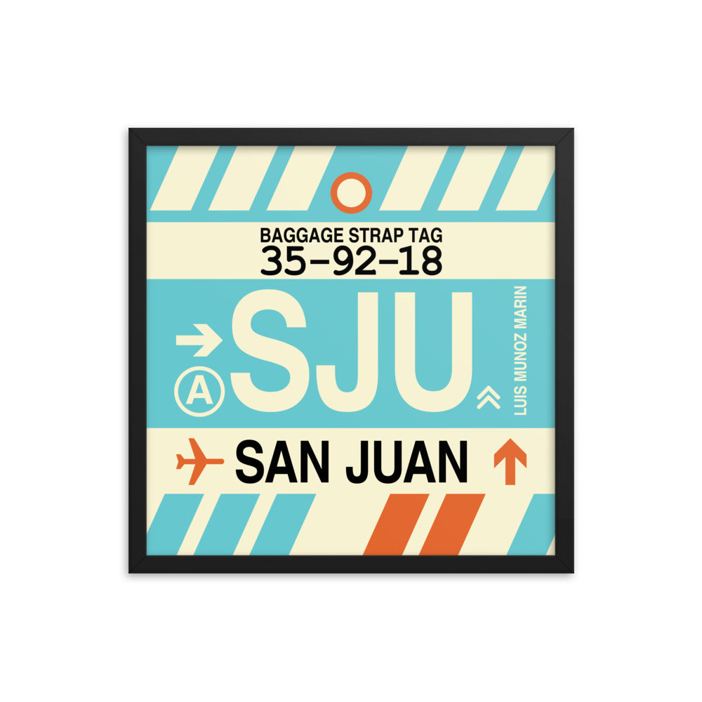 Travel-Themed Framed Print • SJU San Juan Souvenir • YHM Designs - Image 05