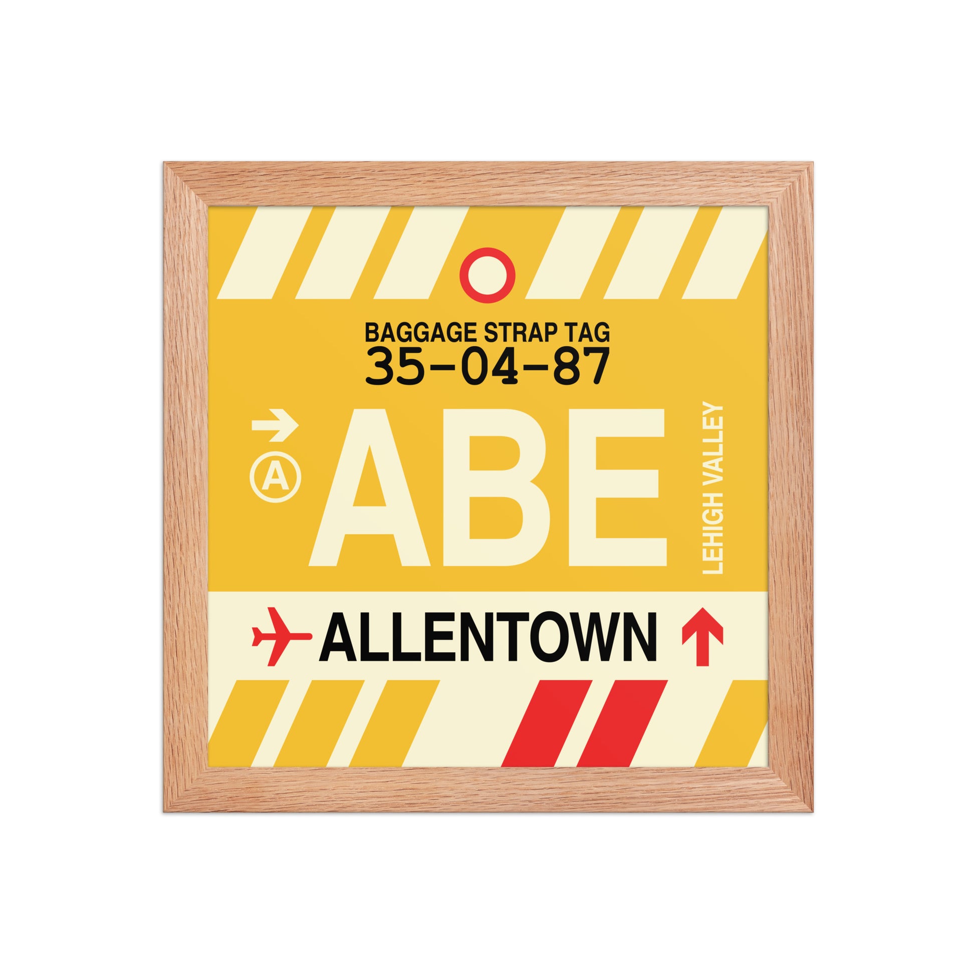 ABE Allentown Framed Print • Jet Age Baggage Tag Design • YHM Designs - Image 06