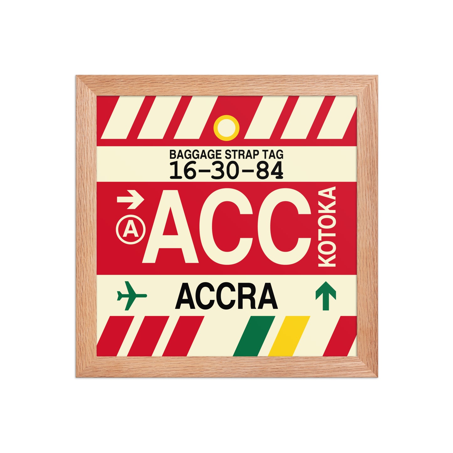 ACC Accra Framed Print • Jet Age Baggage Tag Design • YHM Designs - Image 06
