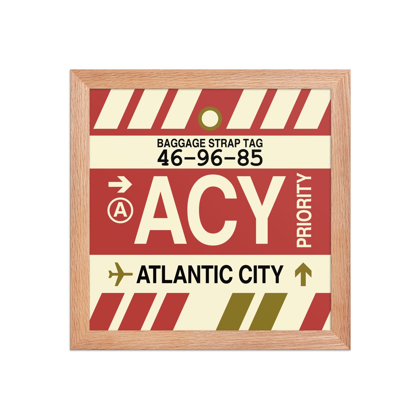 ACY Atlantic City Framed Print • Jet Age Baggage Tag Design • YHM Designs - Image 06