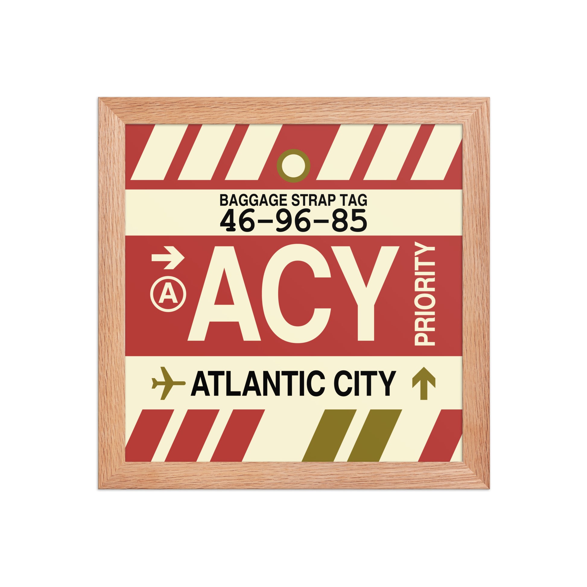 ACY Atlantic City Framed Print • Jet Age Baggage Tag Design • YHM Designs - Image 06