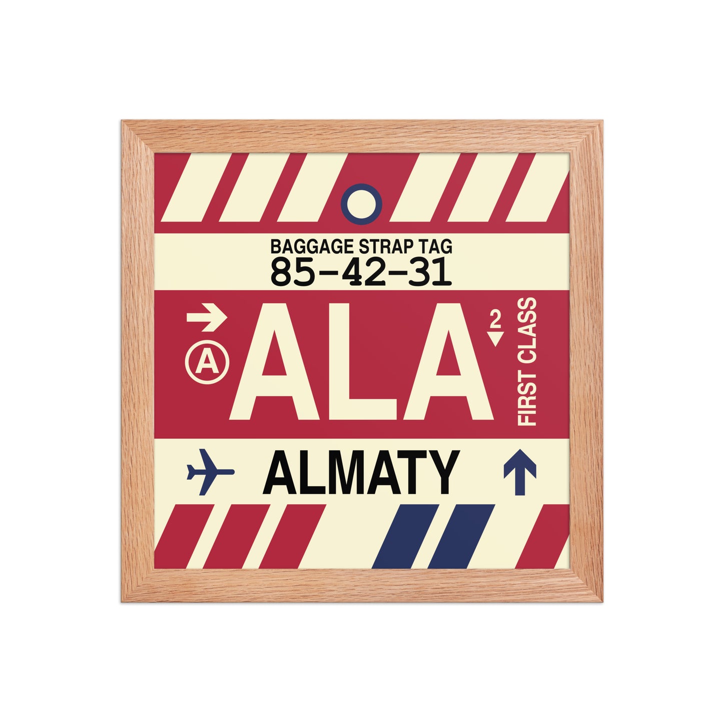 ALA Almaty Framed Print • Jet Age Baggage Tag Design • YHM Designs - Image 06
