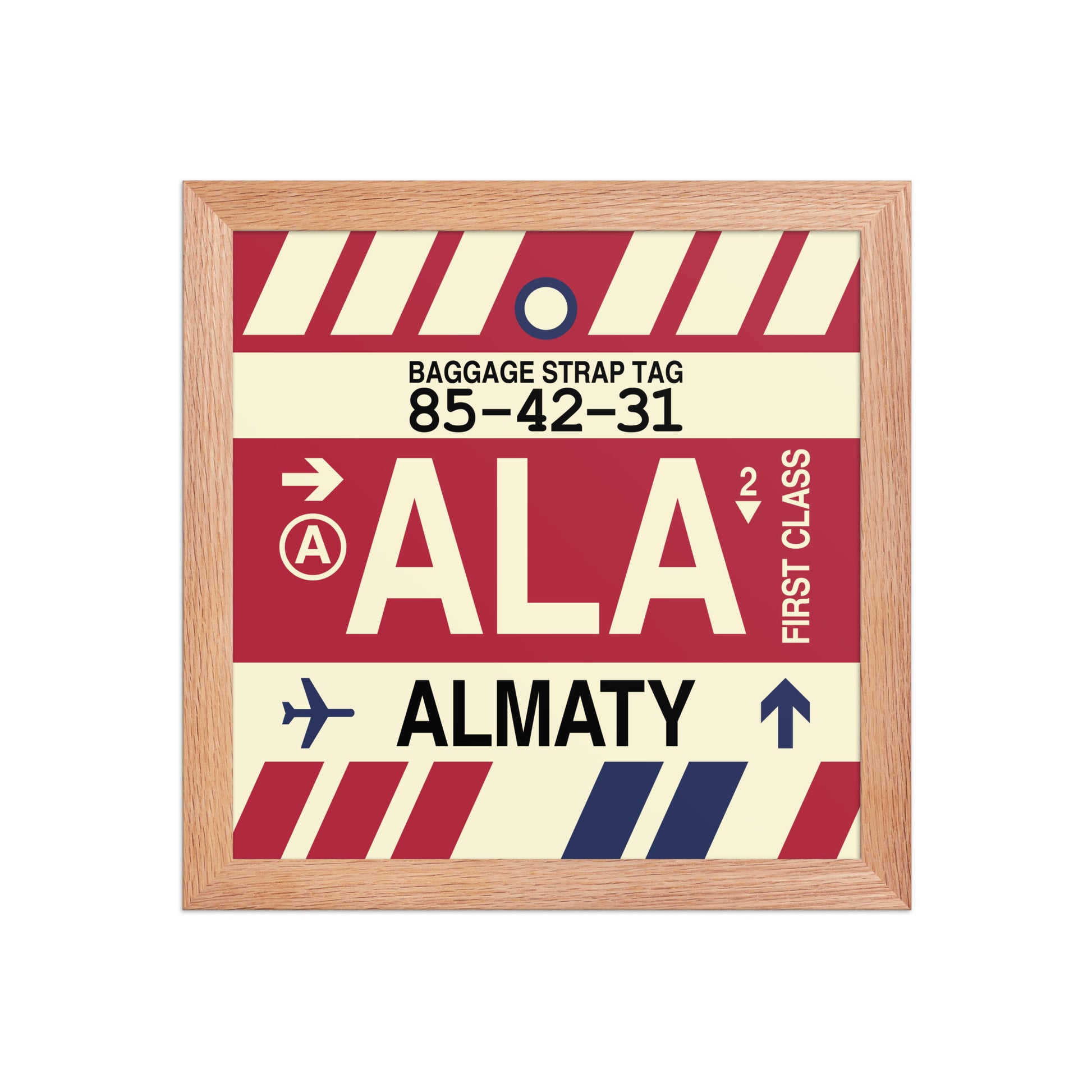 ALA Almaty Framed Print • Jet Age Baggage Tag Design • YHM Designs - Image 06