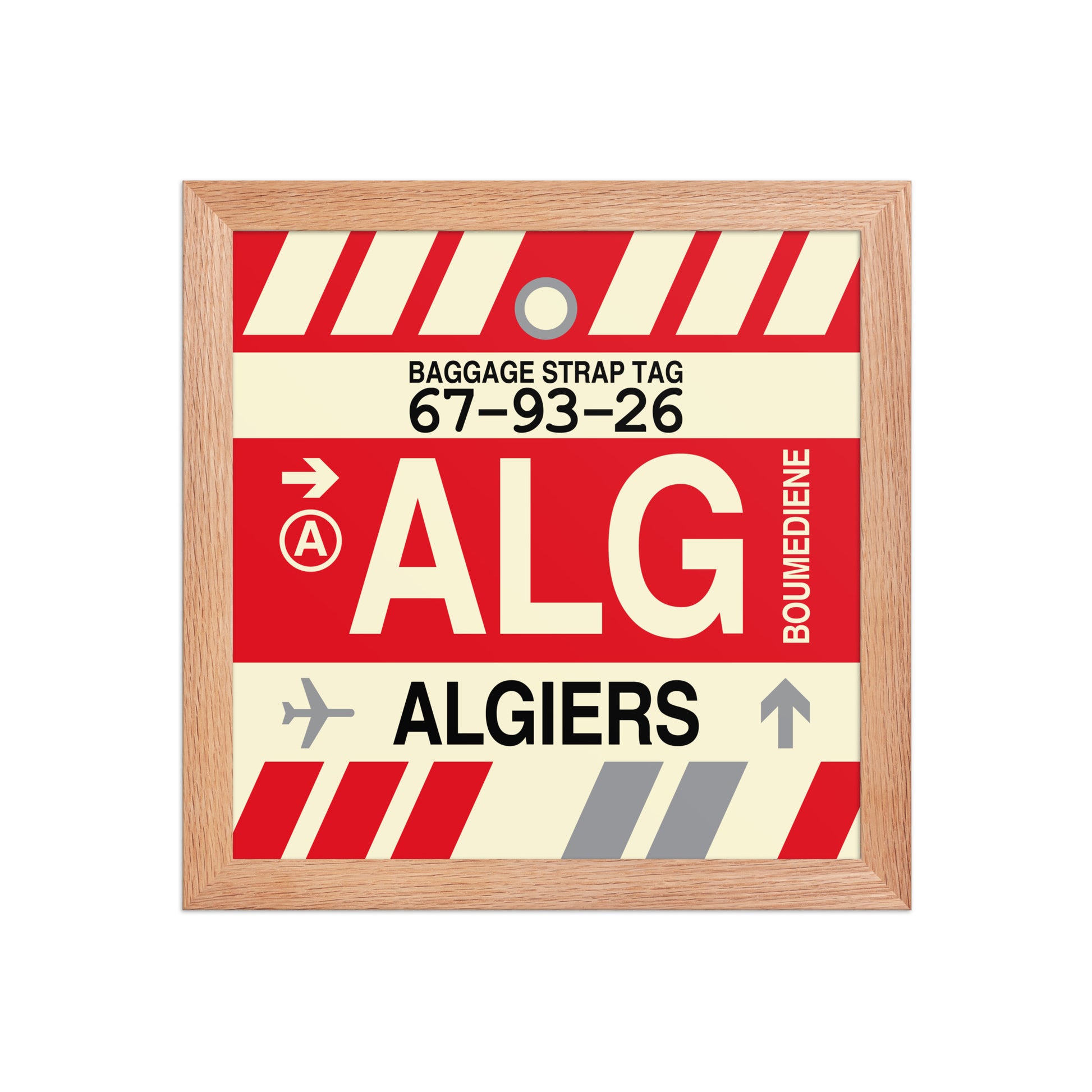 ALG Algiers Framed Print • Jet Age Baggage Tag Design • YHM Designs - Image 06