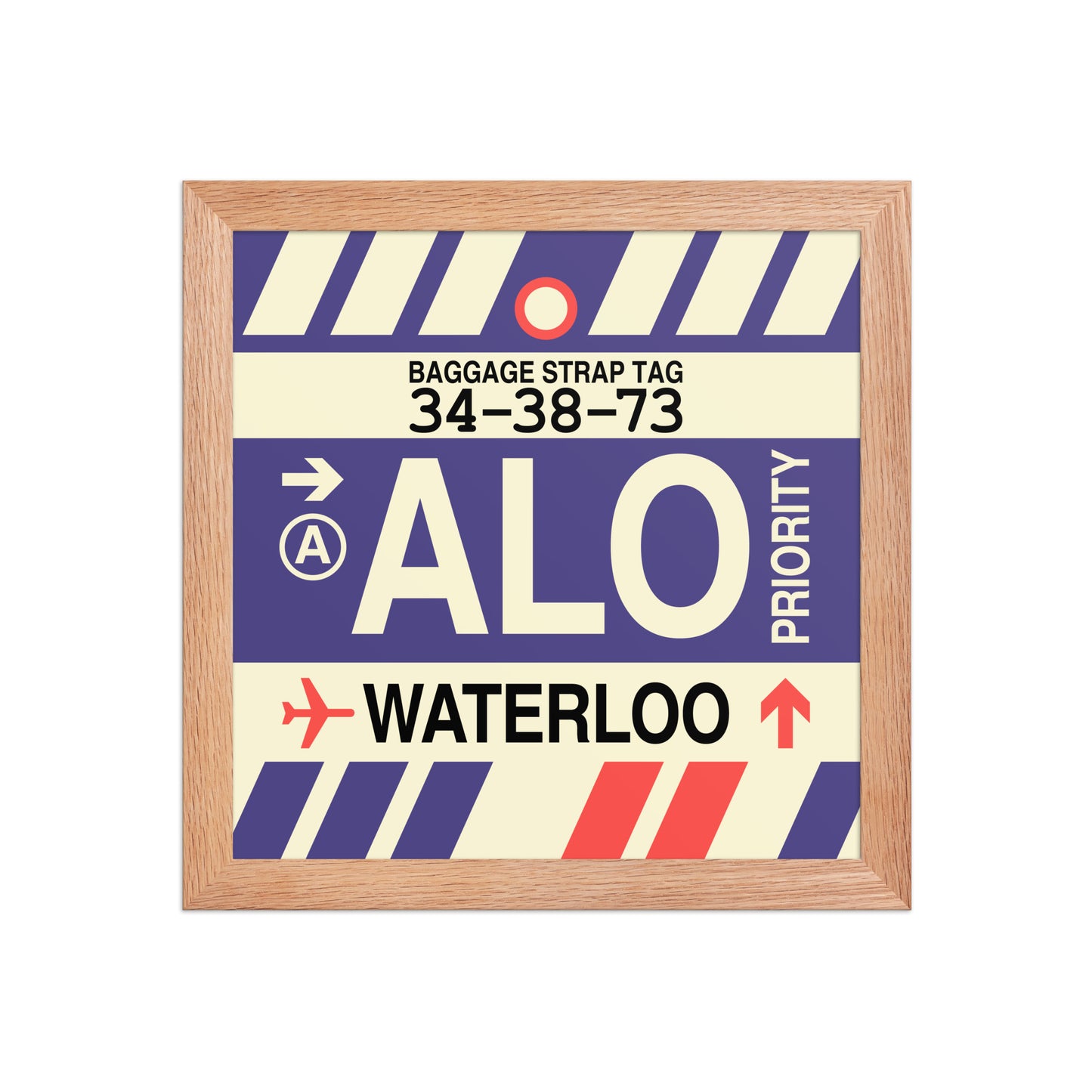 ALO Waterloo Framed Print • Jet Age Baggage Tag Design • YHM Designs - Image 06