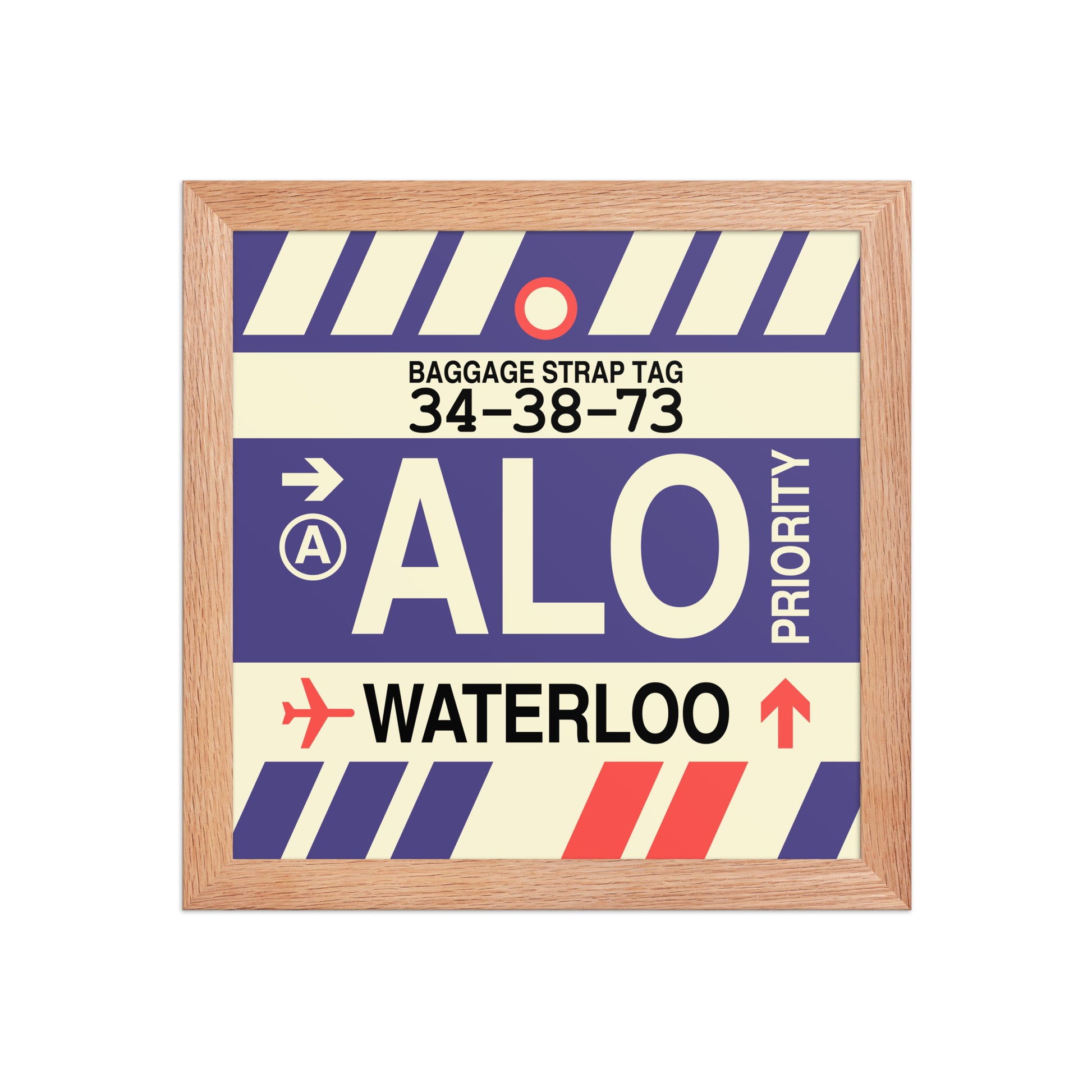 ALO Waterloo Framed Print • Jet Age Baggage Tag Design • YHM Designs - Image 06