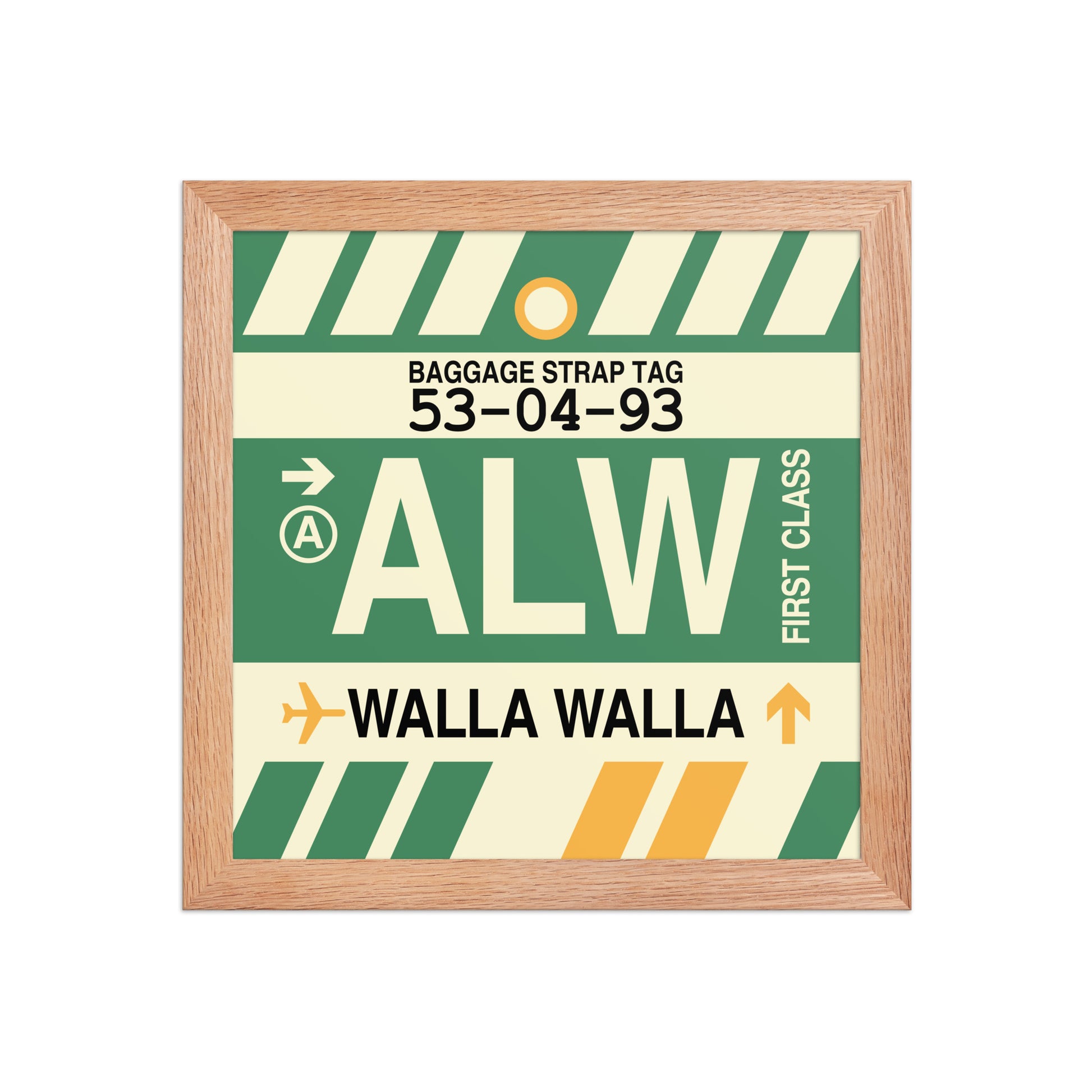 ALW Walla Walla Framed Print • Jet Age Baggage Tag Design • YHM Designs - Image 06