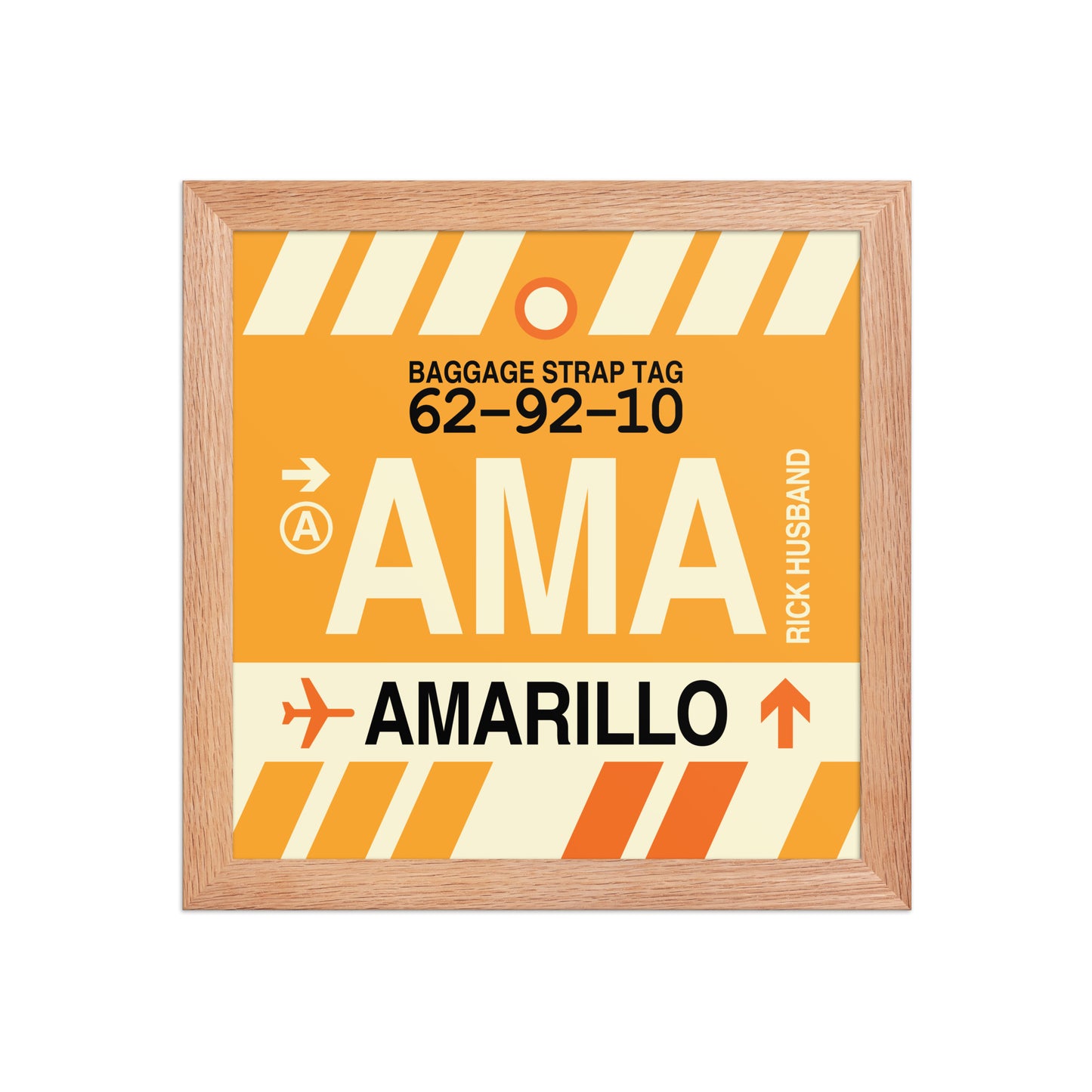AMA Amarillo Framed Print • Jet Age Baggage Tag Design • YHM Designs - Image 06