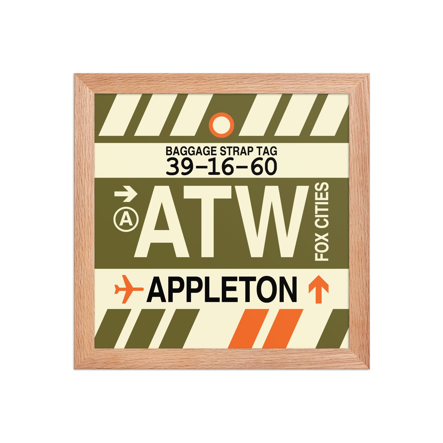 ATW Appleton Framed Print • Jet Age Baggage Tag Design • YHM Designs - Image 06