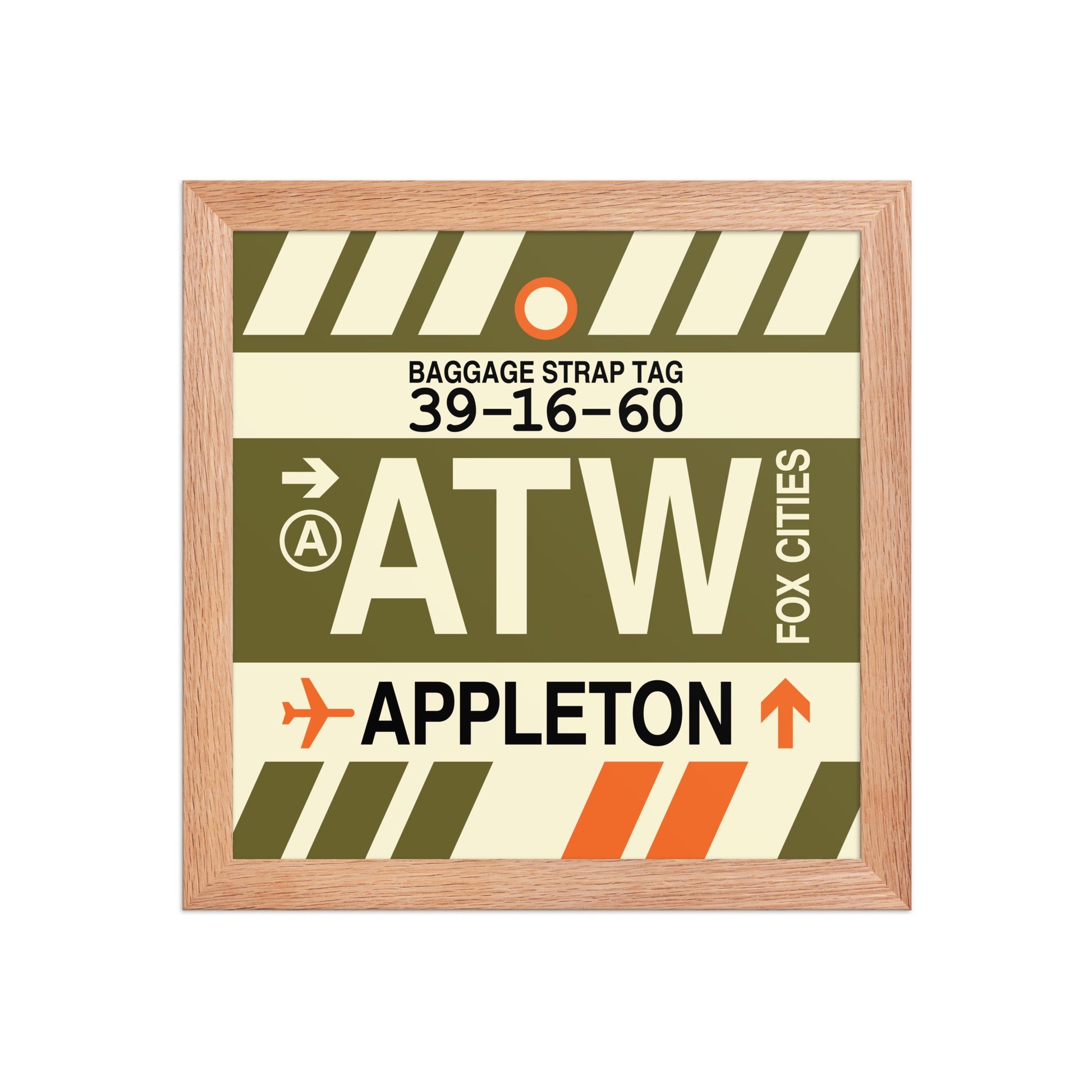 ATW Appleton Framed Print • Jet Age Baggage Tag Design • YHM Designs - Image 06