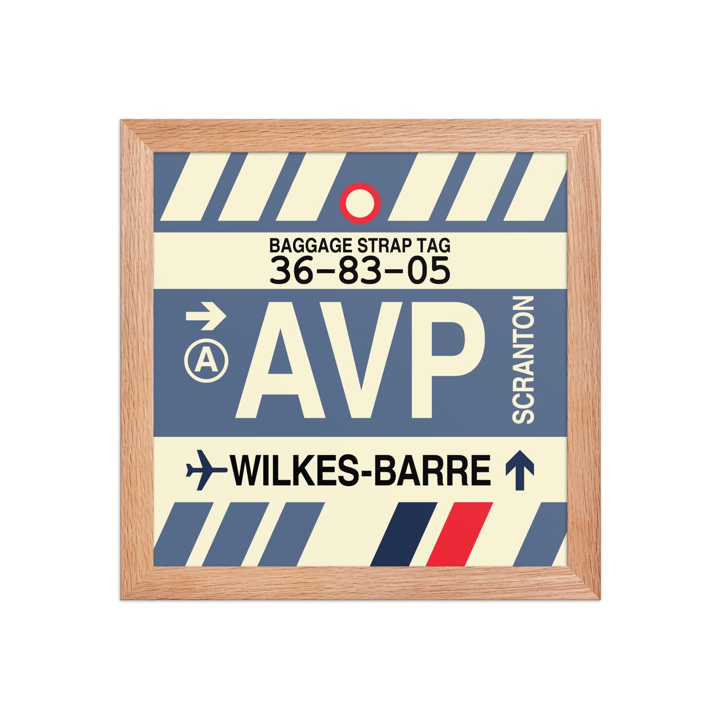 AVP Wilkes-Barre Scranton Framed Print • Jet Age Baggage Tag Design • YHM Designs - Image 06