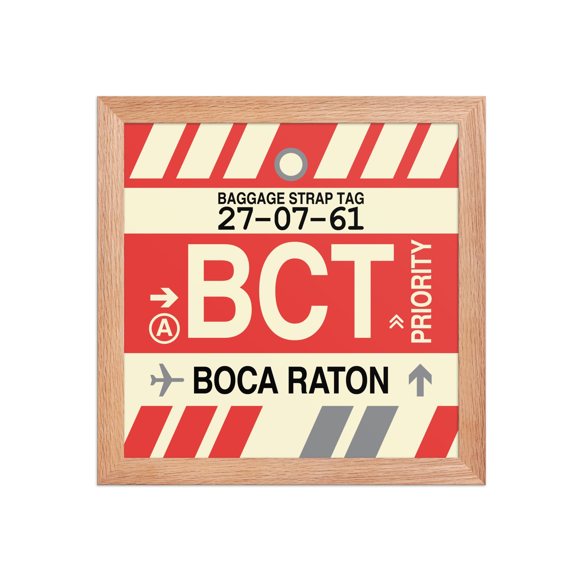 BCT Boca Raton Framed Print • Jet Age Baggage Tag Design • YHM Designs - Image 06