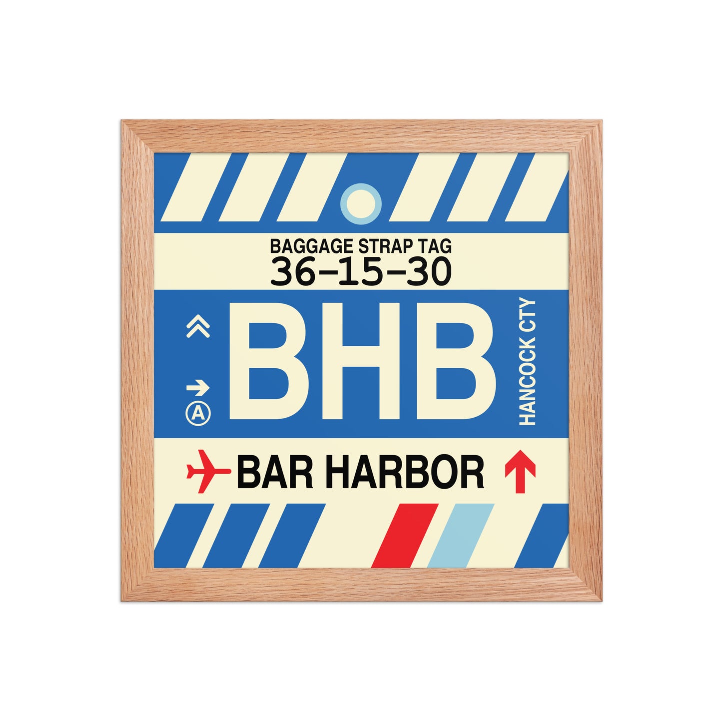 BHB Bar Harbor Framed Print • Jet Age Baggage Tag Design • YHM Designs - Image 06