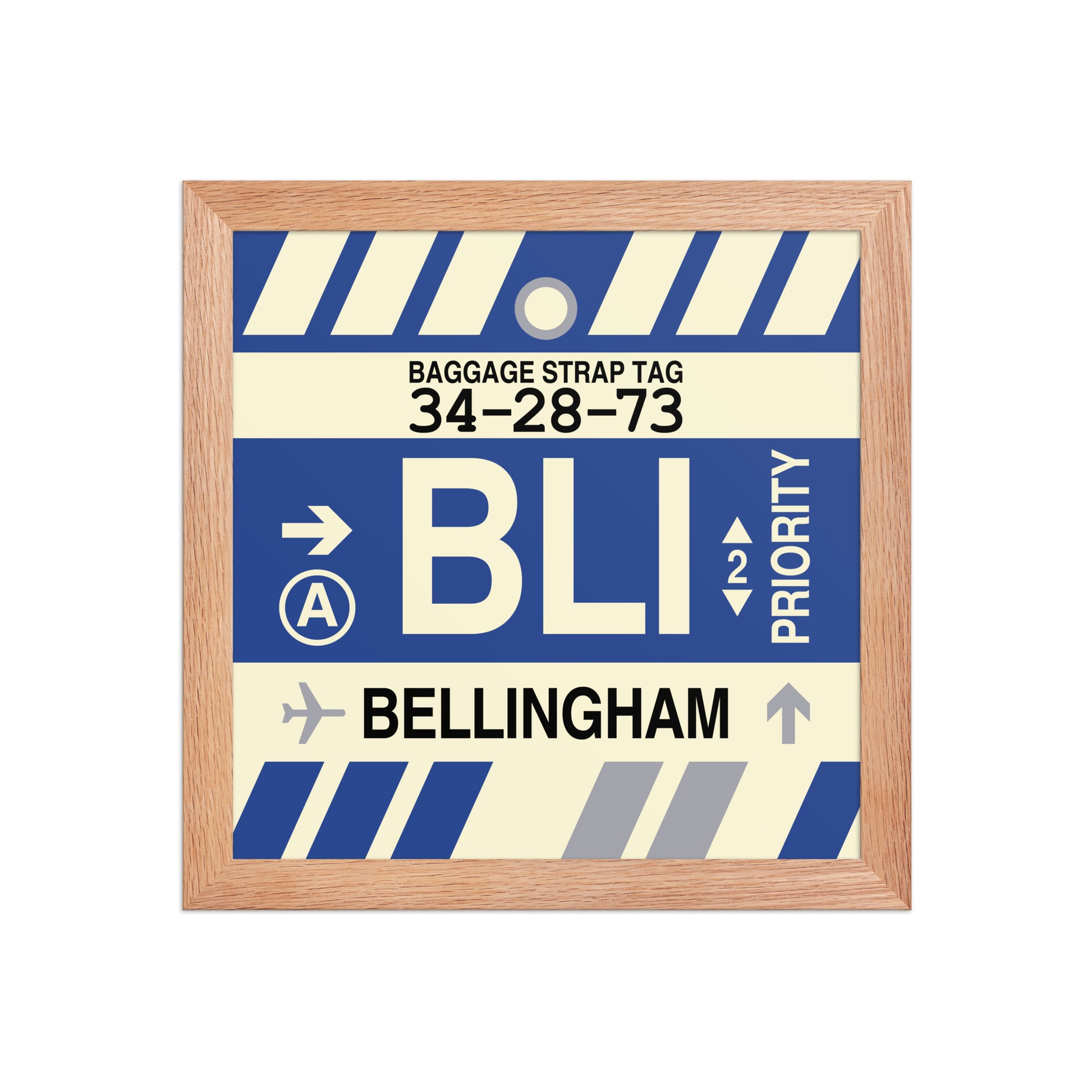 BLI Bellingham Framed Print • Jet Age Baggage Tag Design • YHM Designs - Image 06