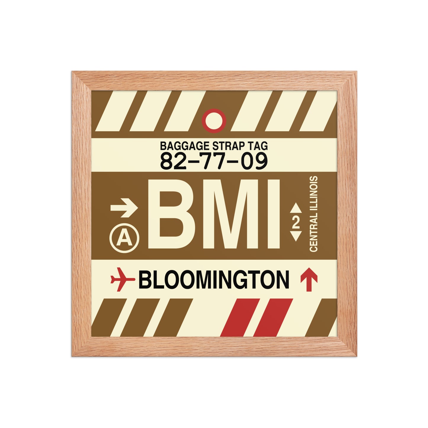 BMI Bloomington Framed Print • Jet Age Baggage Tag Design • YHM Designs - Image 06