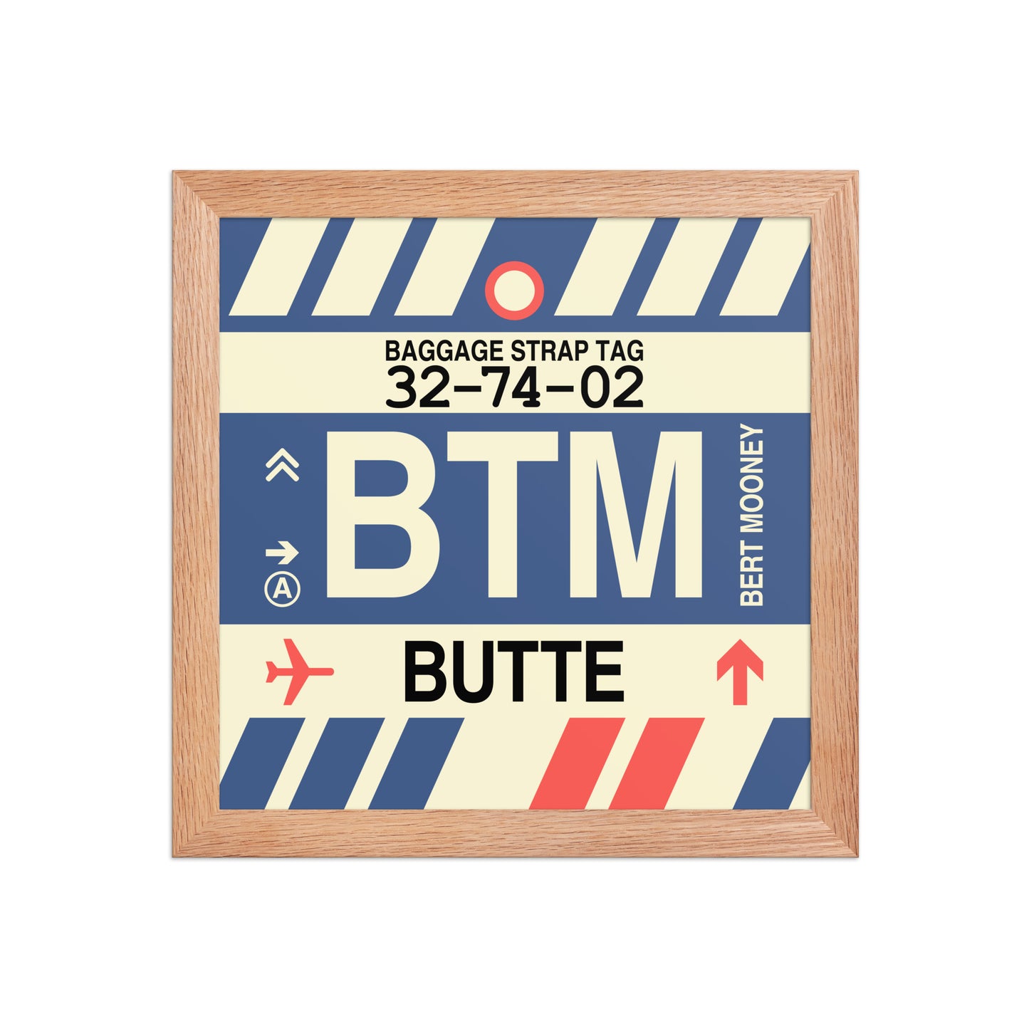 BTM Butte Framed Print • Jet Age Baggage Tag Design • YHM Designs - Image 06