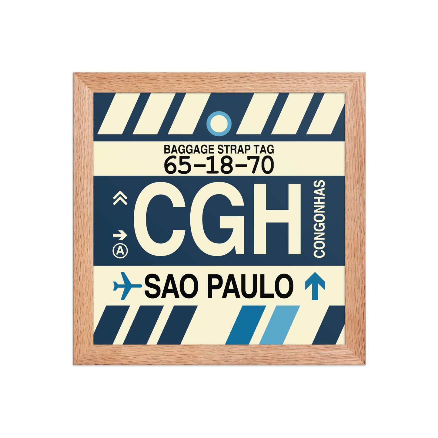 CGH Sao Paulo Framed Print • Jet Age Baggage Tag Design • YHM Designs - Image 06