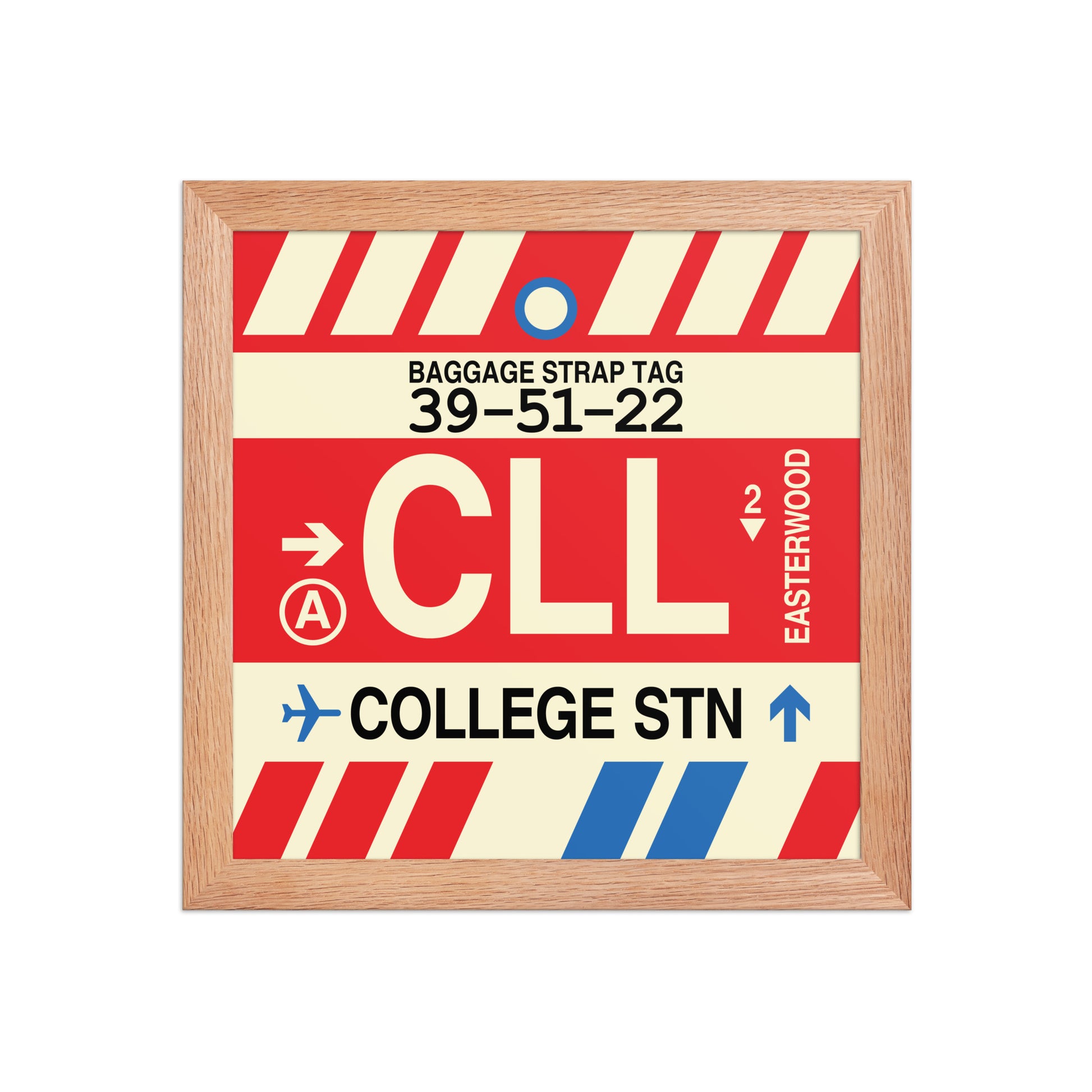 CLL College Station Framed Print • Jet Age Baggage Tag Design • YHM Designs - Image 06