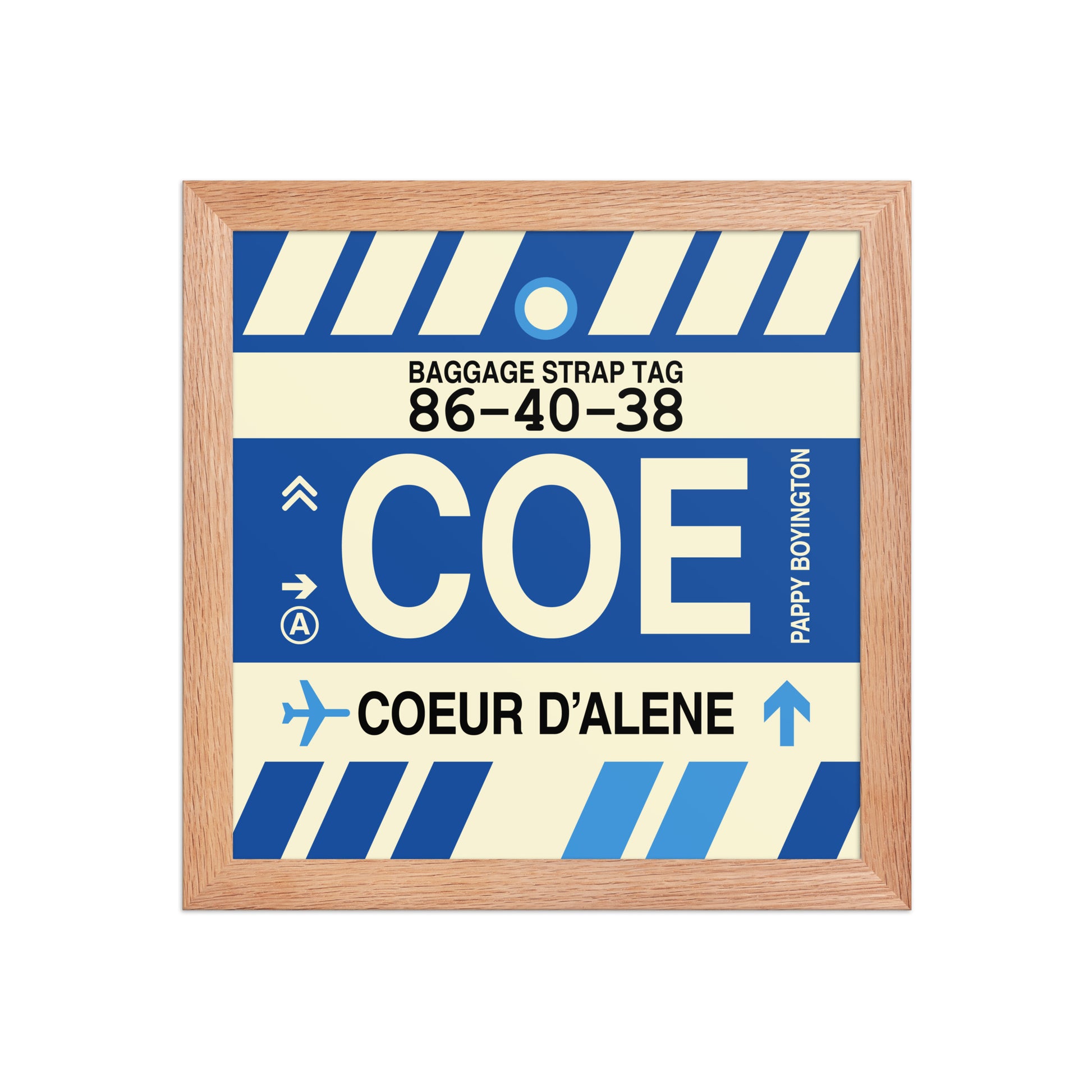 COE Coeur D'Alene Framed Print • Jet Age Baggage Tag Design • YHM Designs - Image 06