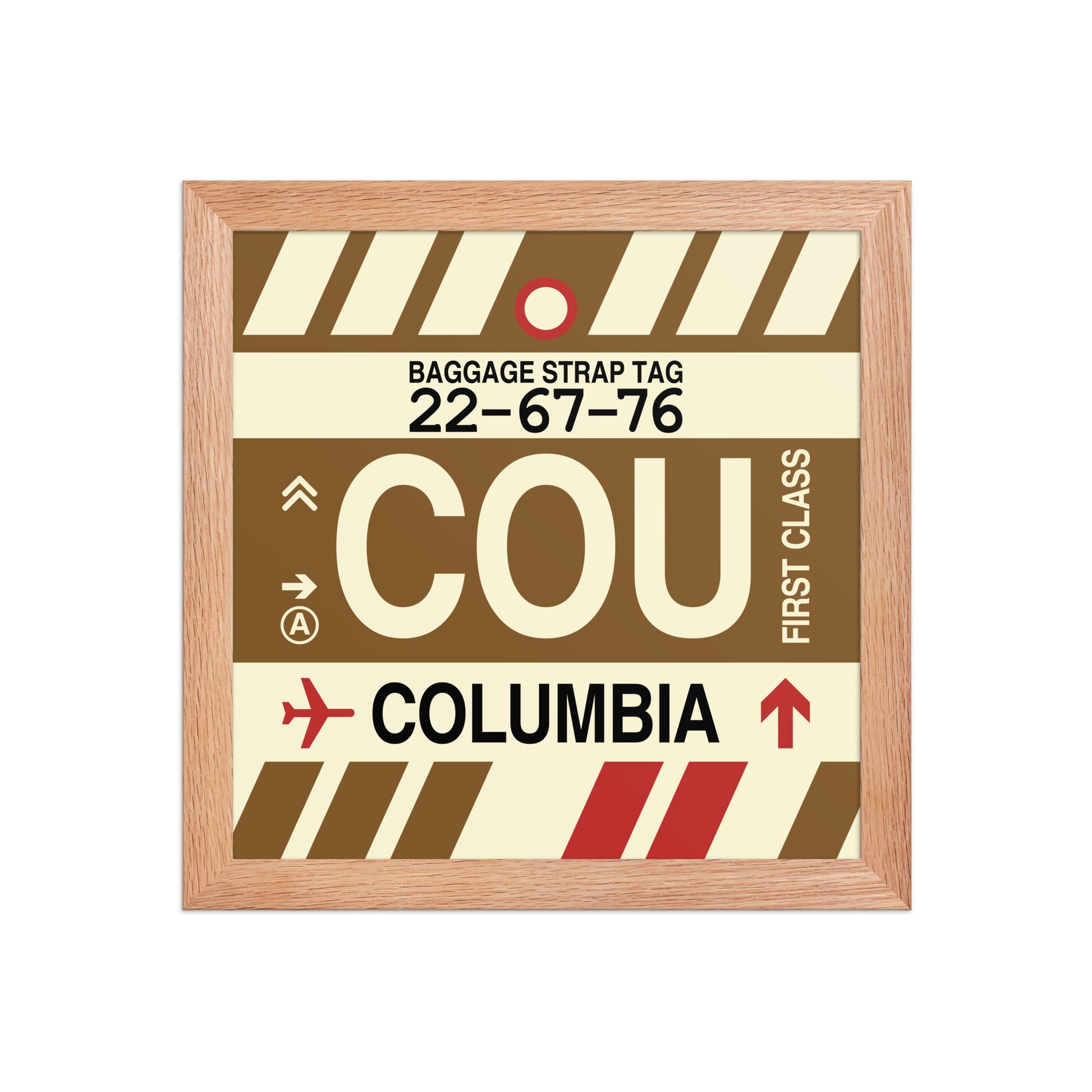 COU Columbia Framed Print • Jet Age Baggage Tag Design • YHM Designs - Image 06